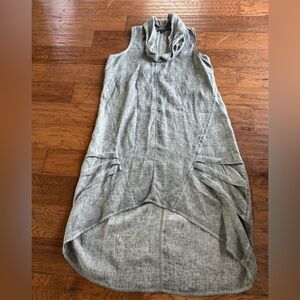 For Cynthia Bohemian Linen‎ Gray Asymmetrical Dress